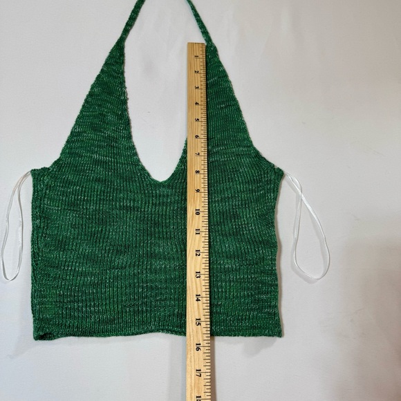 Princess Polly Crochet Halter Crop Top Green Sz. XS - Picture 3 of 6